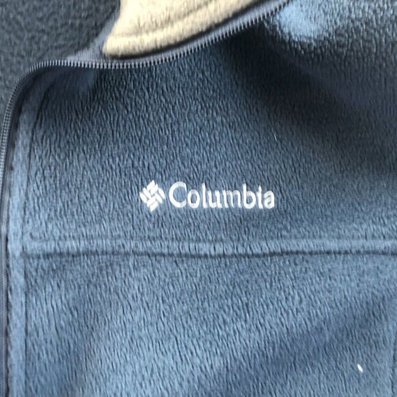 Columbia Men Fleece Jacket XL Full Zip Mock Neck Outdoors Cozy Casual Colorblock - Picture 8 of 16